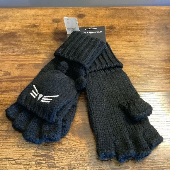 NWT 🐱 Karl Lagerfeld Fingerless Mittens - Picture 1 of 3